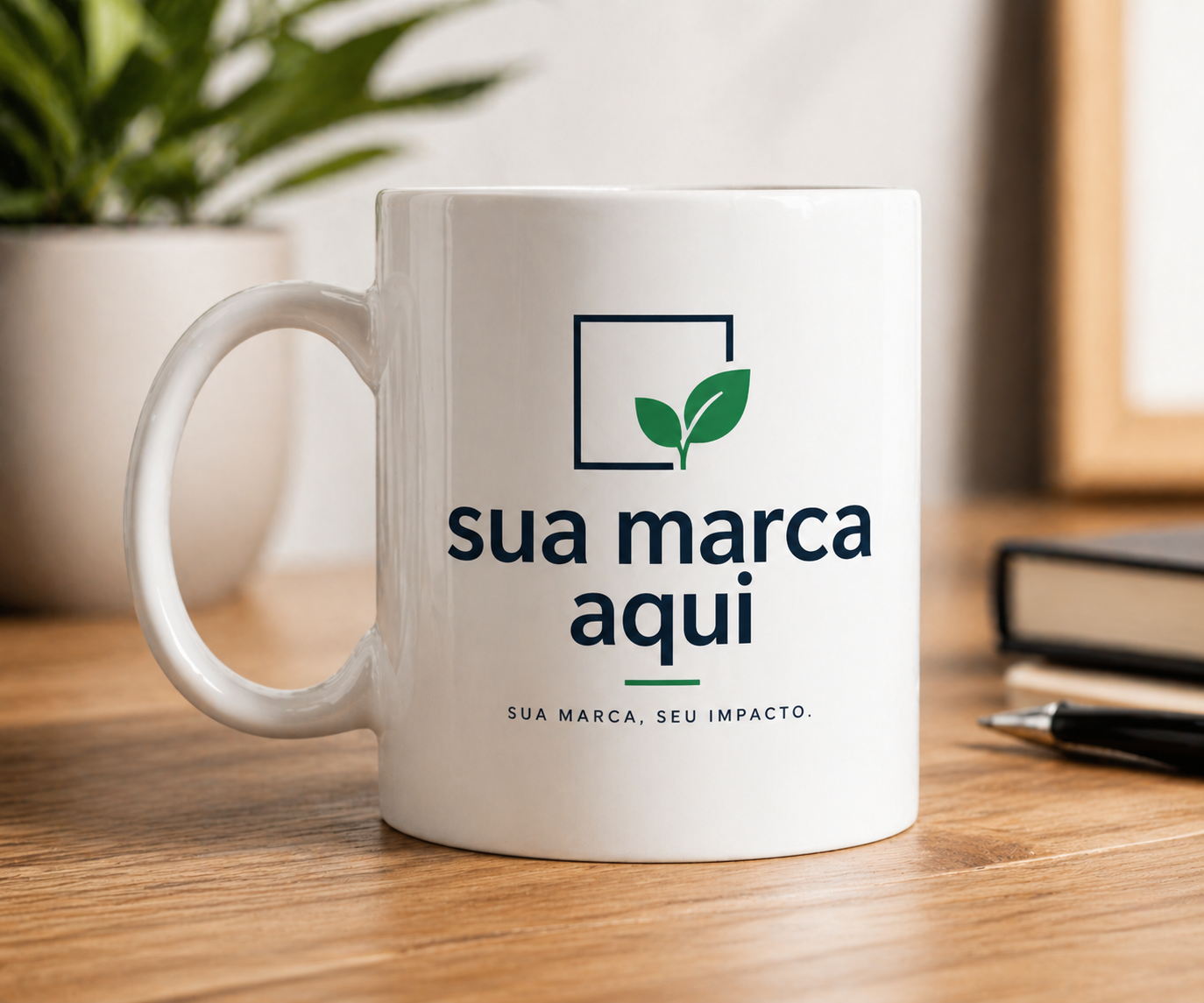 Caneca de Porcelana 400ml c/ Sua logo ou Foto